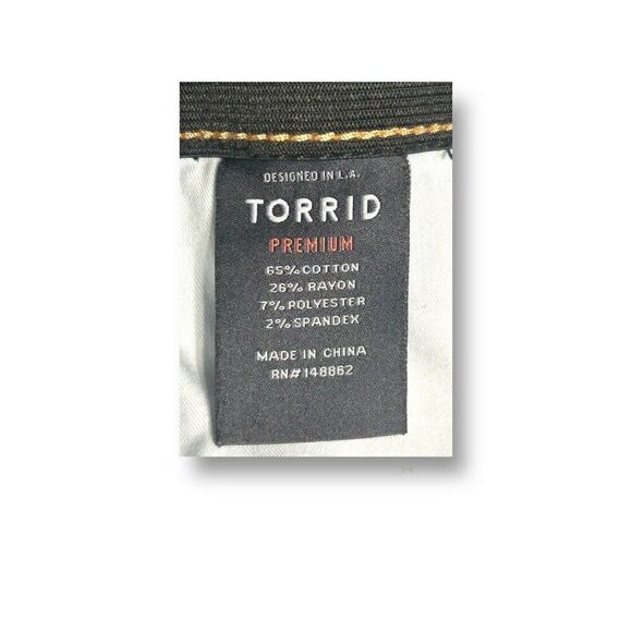 Torrid 20R Sky High Skinny Jeans Distressed Blue Pull On Stretch Denim 28 Inseam - Picture 7 of 12